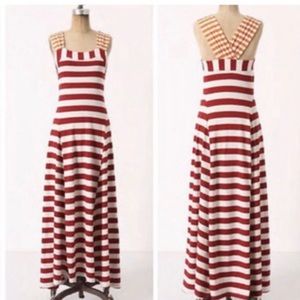 Anthropologie HWR Monogram Split Stripe Maxi Dress